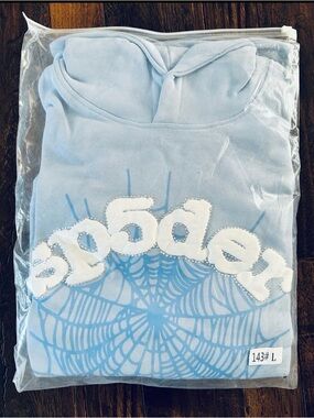 Spyder Light Blue and White Men's Sweater